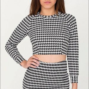 American Apparel Houndstooth Crop Raglan Sweater